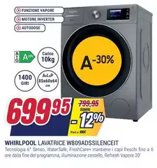 Whirlpool - Lavatrice W809ADSSILENCEIT 