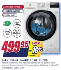 Electrolux - Lavatrice EW6FBG210G 