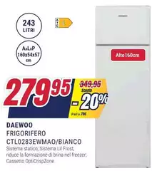 Daewoo - Frigorifero CTL0283EWMAO/Bianco