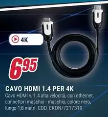 Ekon - Cavo Hdmi 1.4 Per 4K 