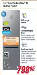 Samsung - Frigorifero Combinato EcoFlex AI 2m 390L RB38C676CS9