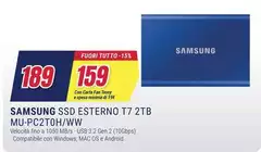 Samsung - Ssd Esterno T7 2TB MU-PC2TOH/WW