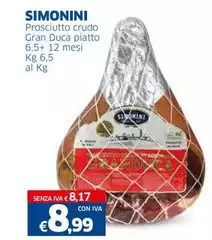 Simonini - Prosciutto Crudo Gran Duca Piatto