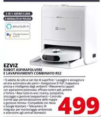 Ezviz - Robot Aspirapolvere E Lavapavimenti Combinato RS2 