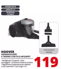 Hoover - Aspirapolvere A Traino Con  HP320PET 