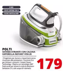 Polti - Vaporella Instant VI50.20 2400 W 2 L Alluminio Verde, Grigio, Bianco