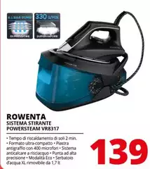 Rowenta - Powersteam VR8317 2400 W 1,7 L Piastra Microsteam 400 Nero