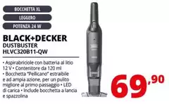 Black & Decker - HLVC320B11-QW Aspirapolvere Senza Filo Titanio Senza Sacchetto