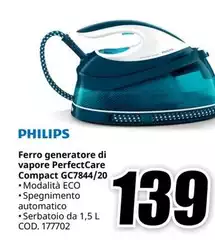 Philips - Ferro Generatore Di Vapore Perfectcare Compact GC784/20