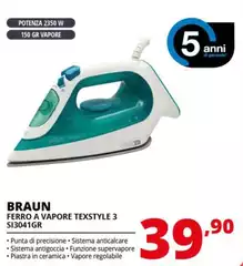 Braun - TexStyle 3 Ferro A Vapore SI3041GR