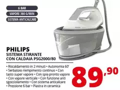 Philips - 2000 Series PSG2000/80 Ferro Da Stiro Generatore Di Vapore, 2400W, 1.4L, Piastra In Ceramica