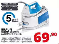 Braun - CareStyle 1 Ferro Da Stiro Con Caldaia IS1012BL