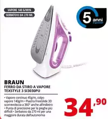 Braun - Ferro Da Stiro A Vapore Texstyle 3 SI3030PU  