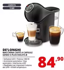De Longhi - Macchina Caffè A Capsule Genio S Plus EDG315.B