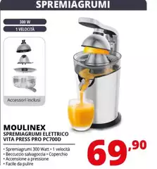 Moulinex - Spremiagrumi Elettrico Vita Press Pro PC700D