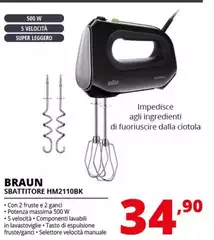 Braun - Sbattitore HM2110BK 