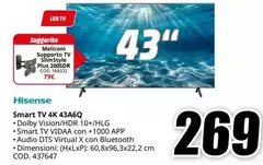 Hisense - Smart Tv 4k 43a60