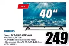 Philips - Serie P63 40" 40PFS6009 TV 139,7 cm (32") HD Smart TV Wi-Fi Nero