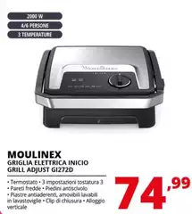 Moulinex - Griglia Elettrica Inicio Grill Adjust GI272D