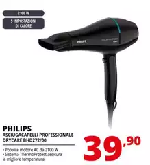 Philips - DryCare Asciugacapelli Professionale Con Asciugatura Veloce E Potente Motore AC 2100W BHD272/00