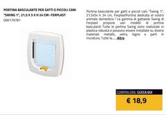 Ferplast - Portina Basculante Per Gatti E Piccoli Cani "Swing 1"