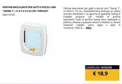 Ferplast - Portina Basculante Per Gatti E Piccoli Cani "Swing 1" Ferplast - Portina Basculante Per Gatti E Piccoli Cani "Swing 1"