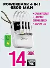 Powerbank 4 In 1 6800 Mah