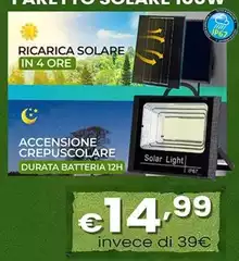 Faretto Solare 100W