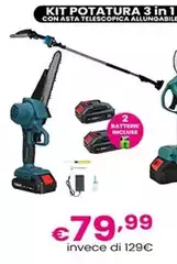 Kit Potatura 3 In 1 Con Asta Telescopica Allungabile