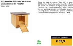 Ferplast - Cuccia Per Cani Da Esterno "Baita 40" In Legno