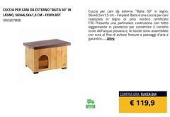 Ferplast - Cuccia Per Cani Da Esterno "Baita 50" In Legno