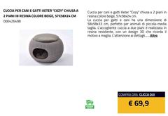 Keter - Cuccia Per Cani E Gatti "Cozy" Chiusa A 2 Piani In Resina Colore Beige