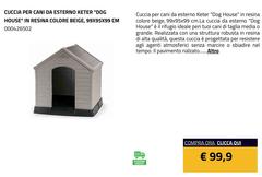 Keter - Cuccia Per Cani Da Esterno "Dog House" In Resina Colore Beige