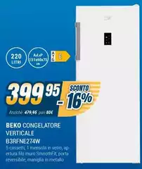 Beko - Congelatore Verticale B3FNE274W