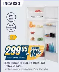 Beko - Frigorifero Da Incasso Bdsa250ksn