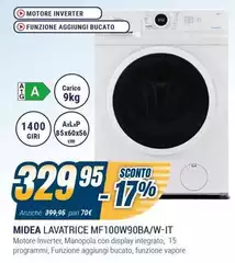 Midea - Lavatrice MF100W90BA/W-IT