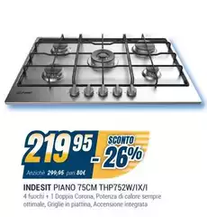 Indesit - Piano 75cm THP752W/1X/I