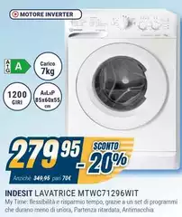 Indesit - Lavatrice MTWC71296WIT