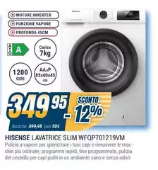 Hisense - Lavatrice Slim WFQP701219VM