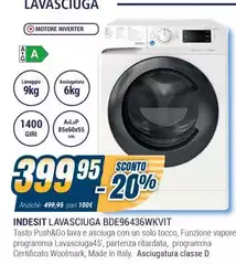 Indesit - Lavasciuga Bde96436wkvit