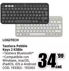 Logitech - Tastiera Pebble Keys 2 K380s