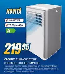 Cecotec - Climatizzatore Portatile Forceclima9100