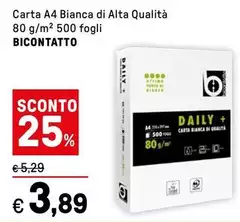 Bicontatto - Carta A4 Bianca Di Alta Qualità