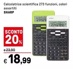 Sharp - Calcolatrice Scientifica 273 Funzioni, Colori Assortiti