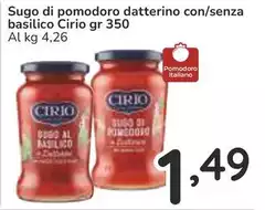 Cirio - Sugo Di Pomodoro Datterino Con/Senza Basilico