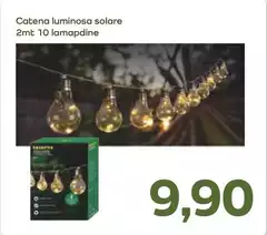 Catena Luminosa Solare 2mt 10 Lamappine