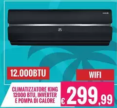 Climatizzatore King 12000 Btu, Inverter E Pompa Di Calore