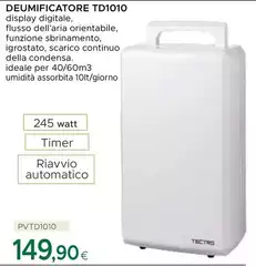 Tectro - Deumificatore TD1010 