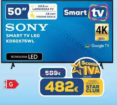 Sony - Smart Tv Led KD50X75WL