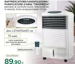 Kooper - Raffrescatore/Umidificatore/Purificatore D'aria "Triofresh" 